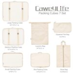7 Pcs Set Packing Cubes Traveling Luggage Organizers Pack Bags for 24in Suitcase Travel Accessories (Beige, 7 Pcs) - Image 7