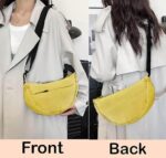 Unisex Sling Waist Bag for Half Moon Bags for Women and Men, Slim & Stylish with Luxury Fabric & Zipper, Shoulder Lightweight Crossbody with Adjustable Strap for Travel, Casual Men & Women - Image 3