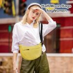 Unisex Sling Waist Bag for Half Moon Bags for Women and Men, Slim & Stylish with Luxury Fabric & Zipper, Shoulder Lightweight Crossbody with Adjustable Strap for Travel, Casual Men & Women - Image 4