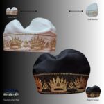 Tajushshariya Topi, Traditional Islamic Prayer Cap, with Golden Taj Crown Embroidery, Symbol of Faith and Dignity Off White, Black, - Image 4