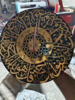 Islamic Wall Clock with Arabic Calligraphy, Gold Mirror Design, 30 cm Round Decorative Clock - Image 5