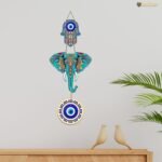 Artvibes Designer Elephant Wooden Wall Hanging For Luck Properity For Home Decoration | Livingroom | Spiritual Decor Items | Wall Illustrations | Ethnic Wall Decor | Wall Art Print (WH_8506N) - Image 4