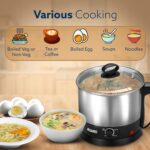 AGARO Esteem Electric Multipurpose Kettle 1.2L, 600W, with Stainless Steel Body, Egg Rack, Grill Rack, 3 Heating Modes & Rapid Boil Technology, Boiling Water, Tea, Coffee, Oats, Noodle, Soup, Black - Image 8