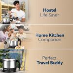 AGARO Esteem Electric Multipurpose Kettle 1.2L, 600W, with Stainless Steel Body, Egg Rack, Grill Rack, 3 Heating Modes & Rapid Boil Technology, Boiling Water, Tea, Coffee, Oats, Noodle, Soup, Black - Image 9