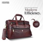 HAMMONDS FLYCATCHER Genuine Leather Office Bag for Men, 15.6 Inch Messenger Laptop Bag for Men with Adjustable Strap & Multiple Compartments, 1 Year Warranty - Office, Travel, Daily Use - Image 3