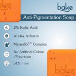 BAKE 2% Kojic Acid Scrub Treatment Soap (200 Gms, 2 Pcs) for Pigmentation, Dark Spots & Tan Removal | Brightens Underarms, Knees & Elbows | With Alpha Arbutin, Niacinamide & MelasaRx™ Complex | For Men & Women - 100g x 2 - Image 3