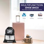 Billebon Shoe Bag for Travel Bag for Man & Women Shoe Cover for Storage at Home Gym Reusable Travelling Accessories Organizer Pouch Travel Essentials Footwear Bags for Travelling Men -Pack of 6, Black - Image 6