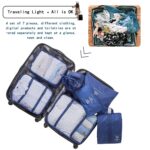 Travel Organizer 7 in 1 Travel Laundry Cosmetics Luggage Packing Organizers Set Makeup Bags Organizer Packing Cubes with Shoe Bag for Travel, Nylon (Multi-color) - Image 9