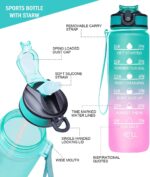 Unbreakable 1300ml Water Bottle with Motivational Time Marker - Multicolor Sipper Bottle for Adults, Ideal for Gym and Office Kitchen Drinking Kids and Adults (Pack of 1) - Image 4
