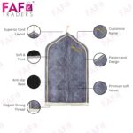 FAF Jannat Premium Customized Grey Janamaz Prayer Mat with Embroidered Name | Soft Velvet Musalla for Salah, Namaz & Ramadan | Personalized Muslim Prayer Rug for Hajj, Umrah & Nikah - Image 4