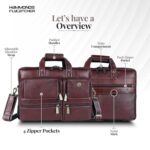 HAMMONDS FLYCATCHER Genuine Leather Office Bag for Men, Premium 15.6 Inch Laptop Bag for Men, Multi Compartments & Adjustable Strap, Ideal for Office, Travel, Daily Use - 1 Year Warranty - Image 4