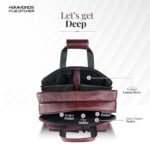 HAMMONDS FLYCATCHER Genuine Leather Office Bag for Men, Premium 15.6 Inch Laptop Bag for Men, Multi Compartments & Adjustable Strap, Ideal for Office, Travel, Daily Use - 1 Year Warranty - Image 5
