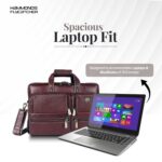 HAMMONDS FLYCATCHER Genuine Leather Office Bag for Men, Premium 15.6 Inch Laptop Bag for Men, Multi Compartments & Adjustable Strap, Ideal for Office, Travel, Daily Use - 1 Year Warranty - Image 7