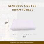 Islamic Men's Ihram Set for Hajj Umrah 100% Cotton umrah Towel with Belt Kufi and Tawaf Beads for Muslim Men 43X86 inch (110 x 220 cm) - Image 6