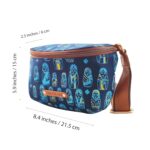 Funk For Hire Women Printed Canvas Small Waist Bag, Fanny Pack, Chest Bag, Utility Waist Pouch, Crossbody Sling Bag - Navy Blue - Image 3