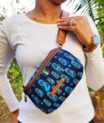 Funk For Hire Women Printed Canvas Small Waist Bag, Fanny Pack, Chest Bag, Utility Waist Pouch, Crossbody Sling Bag - Navy Blue - Image 6