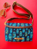 Funk For Hire Women Printed Canvas Small Waist Bag, Fanny Pack, Chest Bag, Utility Waist Pouch, Crossbody Sling Bag - Navy Blue - Image 7