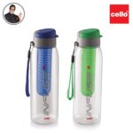 CELLO Infuse Water Bottle Set of 2, 800ml, Blue/Green | Food Grade Unbreakable Detox Bottle with Infuser Chamber |Reusable Leakproof Lightweight Easy to Carry Fridge Pet Bottle For Home, Gym & Outdoor - Image 3