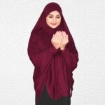 Women’s Instant Muslim Hijab with Cap | Ready to Wear Full Coverage Islamic Headscarf | Stretchable & Comfortable Hijab for Women & Girls | Maroon - Image 3
