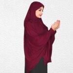 Women’s Instant Muslim Hijab with Cap | Ready to Wear Full Coverage Islamic Headscarf | Stretchable & Comfortable Hijab for Women & Girls | Maroon - Image 6