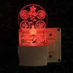 Talgo Islamic PANJATAN 3D Optical Illusion Acrylic Night Lamp, 7 Colors RGB Auto Colour Changing LED Plug and Play Night Light, Office Light, Best for Gift - Pack of 1 (SD150,Multicolour, 3 Inch) - Image 6
