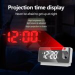 Projector LED Display Digital Projection Mute Mirror USB Office Clock with 180° Projector for Bedroom Digital Temperature Display - Image 4