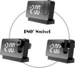 Projector LED Display Digital Projection Mute Mirror USB Office Clock with 180° Projector for Bedroom Digital Temperature Display - Image 7