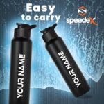 Speedex Stainless Steel Water Bottle 1 Ltr For Kids, Boys, Girls, 1 Litre Bottles for Gym, Sports, Fridge Use, School & Office - 1000ml, Black Colour, Sipper Cap - Image 5