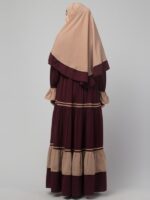 Muslim Closet� Umbrella Abaya With Dual Color And Striped Design - Made with Nida Matte for Women and Girls. - Image 3