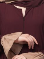 Muslim Closet� Umbrella Abaya With Dual Color And Striped Design - Made with Nida Matte for Women and Girls. - Image 4