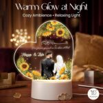 Islamic Couple Acrylic LED Lamp | Personalized Name Muslim Wedding Nikah Gift Night Light | Elegant Calligraphy Bedroom Decor Warm White Glow USB Powered Table Lamp | (5.5x5.5 Inch) - Image 5