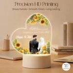 Islamic Couple Acrylic LED Lamp | Personalized Name Muslim Wedding Nikah Gift Night Light | Elegant Calligraphy Bedroom Decor Warm White Glow USB Powered Table Lamp | (5.5x5.5 Inch) - Image 7