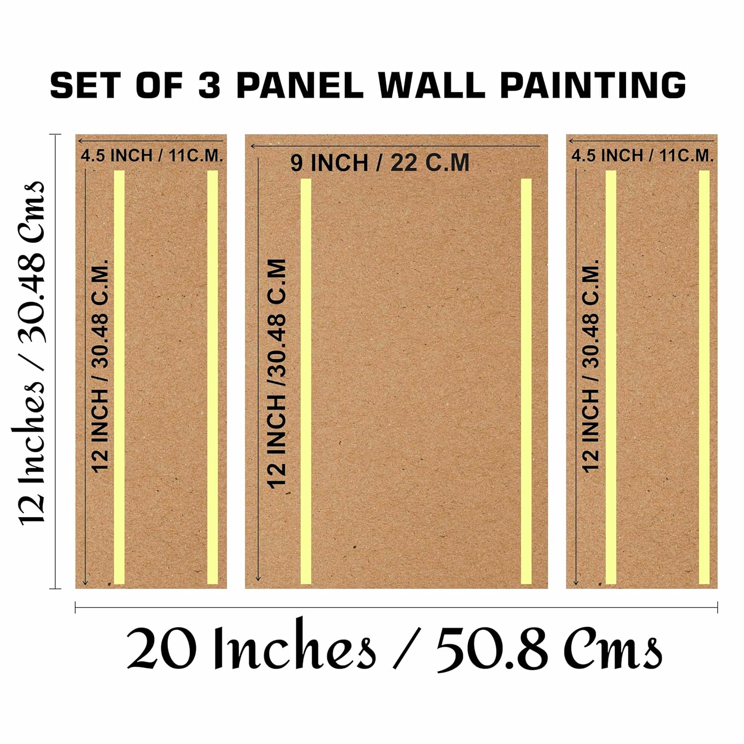 SAF Islamic religious Paintings for Wall Decoration - Set Of 3, 3d modern art Painting for Living Room Large Size with Frames for Home Decoration, Hotel, Office painting 50.8 cm x 30.48 cm A-JM-36061 - Image 4