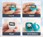 Digital LCD Display Tally Counter Finger Ring, Portable Handheld Clicker with Reset Button, Tasbeeh & Jaap Mala Counter for Prayer, Fitness Activity & Counting Purpose (Multicolor, 1 Pc) - Image 4