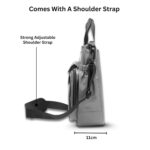 USUAL EdgeWise Laptop Bag for Men Office Use | 15.6/16 Inch Laptop Sleeve (16 Inch+) | Water Resistant Messenger Briefcase | Executive Office Bag | Side Laptop Bag for men | Detachable Shoulder Strap - Image 5