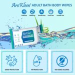 200 Count E Large Size Bed Bath Wipes With Aloe Vera & Vitamin E, Adult Wet Wipes, Adult Bath Wipes, Anti Bacterial, Cleansing Towels, Refreshing Sponge Bath Towel, For Men & Women-Pack Of 20 - Image 3