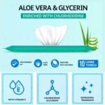 200 Count E Large Size Bed Bath Wipes With Aloe Vera & Vitamin E, Adult Wet Wipes, Adult Bath Wipes, Anti Bacterial, Cleansing Towels, Refreshing Sponge Bath Towel, For Men & Women-Pack Of 20 - Image 4