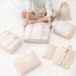 Polyester 7 Set Travel Organizer Bag 3 Packing Cubes + 3 Pouches + 1 Toiletry Organizer Bag(Beige) - Image 3