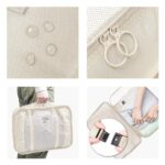 Polyester 7 Set Travel Organizer Bag 3 Packing Cubes + 3 Pouches + 1 Toiletry Organizer Bag(Beige) - Image 4