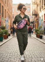 Stylish Fanny Pack Waist Bag for Men & Women | Camo Pattern Design with Adjustable Strap | Lightweight Travel Pouch for Outdoor, Sports & Everyday Use (Pink) - Image 5
