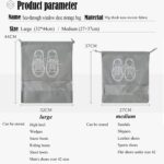 Drawstring Transparent Window Travel Shoe Bag, Portable Shoes Storage Bag Non-Woven Dust Bag Suitable for Men and Women Daily Home Travel, Grey, 32 x 44 cm, Pack of 5 - Image 4