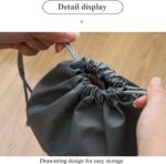 Drawstring Transparent Window Travel Shoe Bag, Portable Shoes Storage Bag Non-Woven Dust Bag Suitable for Men and Women Daily Home Travel, Grey, 32 x 44 cm, Pack of 5 - Image 7