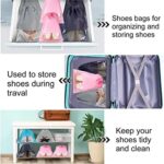 Drawstring Transparent Window Travel Shoe Bag, Portable Shoes Storage Bag Non-Woven Dust Bag Suitable for Men and Women Daily Home Travel, Grey, 32 x 44 cm, Pack of 5 - Image 8