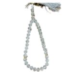 White Crustal Fancy (33 Dana) 10MM Tasbeeh Beads for Prayer Misbaha - Image 3