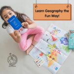 CocoMoco Kids Play Passport for Kids, Geography Educational Toy Activity Kit with Reusable Stickers and World Map, Return Gift for Kids Ages 4-11 Year olds - Image 3