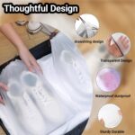8 Pack Waterproof Shoe Bags for Travel, 15.7 x 11.8 Inch Clear Travel Essentials Drawstring Shoe Storage Bags for Packing, Portable Large Shoe Bag for Men and Women - Image 5