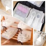 8 Pack Waterproof Shoe Bags for Travel, 15.7 x 11.8 Inch Clear Travel Essentials Drawstring Shoe Storage Bags for Packing, Portable Large Shoe Bag for Men and Women - Image 6