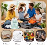 8 Pack Waterproof Shoe Bags for Travel, 15.7 x 11.8 Inch Clear Travel Essentials Drawstring Shoe Storage Bags for Packing, Portable Large Shoe Bag for Men and Women - Image 7