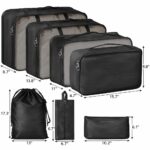 7 Pcs Travel Organizer Packing Cubes Set | Lightweight Luggage Organizers with Laundry & Toiletry Bags | Multicolor Polyester Storage for Suitcase & Travel Bags (Black) - Image 3