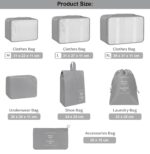 7 Pcs Travel Organizer Packing Cubes Set | Lightweight Luggage Organizers with Laundry & Toiletry Bags | Multicolor Polyester Storage for Suitcase & Travel Bags (Black) - Image 4